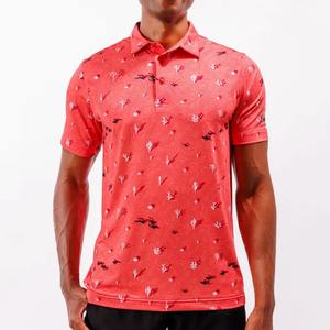 เสื้อโปโลเล่นกอล์ฟของผู้ชาย, เสื้อโปโลเล่นกีฬาแห้งเข้ารูปพิมพ์ซับลิเมชัน4ทาง - Product Image 1
