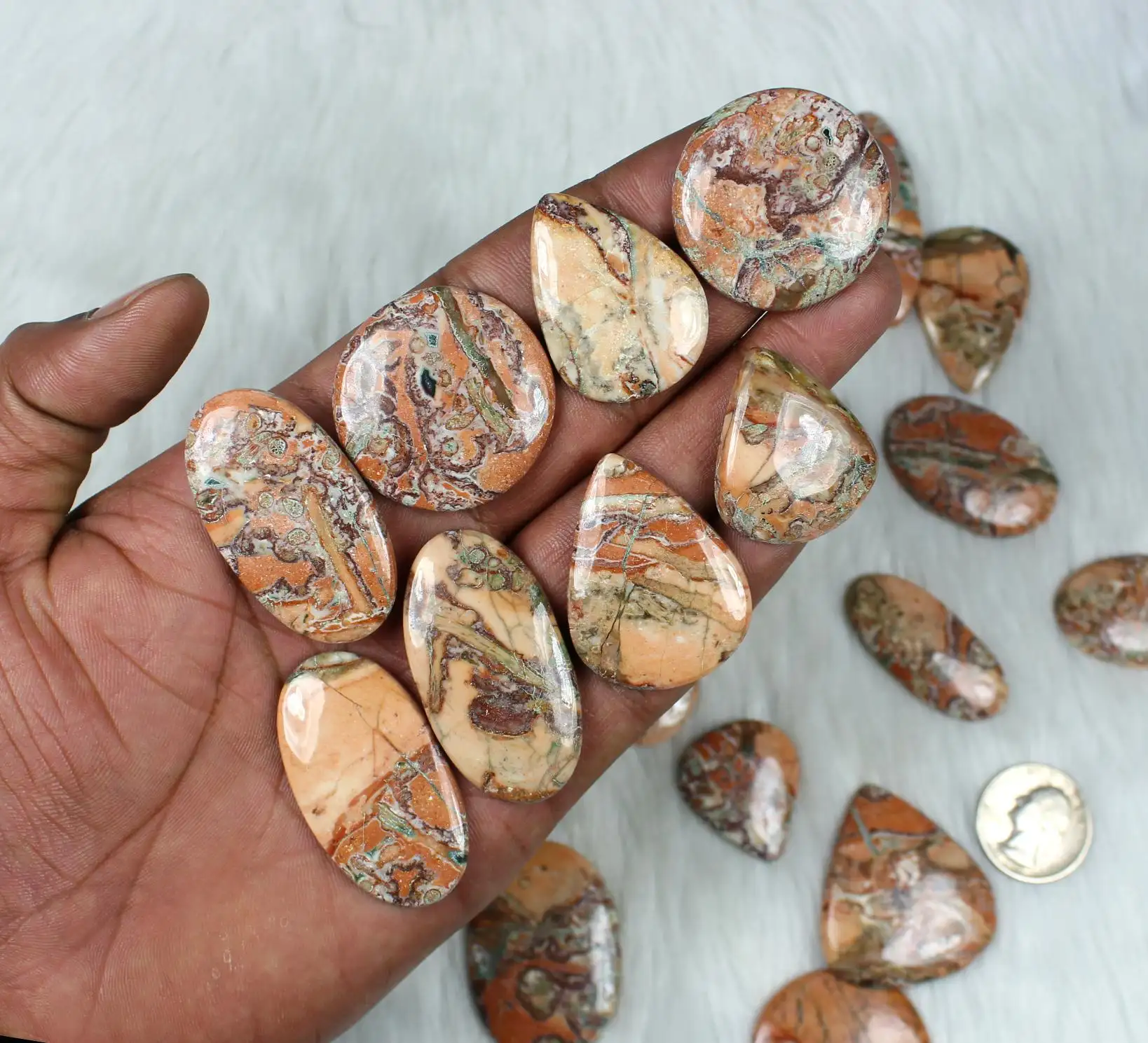 Ấn Độ maligano jasper đá quý rất nhiều handmade Ấn Độ maligano jasper cabochons để làm mặt dây chuyền lỏng đá quý số lượng lớn đá quý