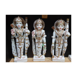 Estatua de Lord Ram Darbar de mármol Makrana puro de alta calidad en Lovely Beautiful Forever White Color para la decoración del hogar y el templo - Product Image 1