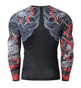 <b>Men's</b> Printed Rash Guard <b>Swim</b> <b>Shirt</b> Protective Clothing with Rush Guard Print - Product Image 2