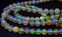 Perles de pierres précieuses lisses Welo opale éthiopienne arc-en-ciel 18 "brin 4-6mm irisation naturelle sphère Flashy de haute qualité pierres précieuses en vrac