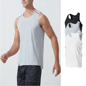 Camisetas sin mangas deportivas para hombre de alta calidad al por mayor poliéster transpirable personalizable servicio OEM camisetas holgadas de entrenamiento para gimnasio - Product Image 2