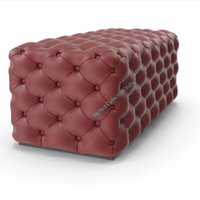 Banc pouf de salon moderne base en fer banc ottoman banc pouf moderne pas cher banc pouf rembourré