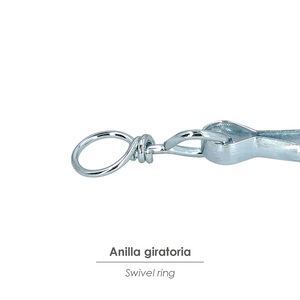Moschettone nichelato con anello girevole da 100 mm. - Product Image 4