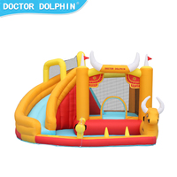 Château gonflable pour enfants avec piscine, capacité de charge de 180 kg, facile à ranger, accessoires inclus, inspection avant expédition, pour l'extérieur