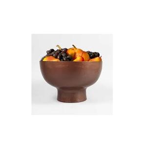 Bol à fruits en cuivre au design simple et bol à salade en cuivre au design personnalisé, forme ronde faite à la main - Product Image 3