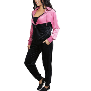OEM Survêtement en velours pour femmes Ensemble de sweat à capuche épais et respirant pour l'hiver Vêtements de sport tendance Vêtements de sport confortables pour femmes - Product Image 3