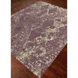 Alfombra Rectangular de Lana y Seda de Bambú Tejida a Mano Kavi Ivory, Modelo Esk-662, con Patrón Abstracto para Sala de Estar o Pasillo - Product Image 2