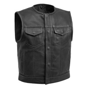 Gilet en cuir sur mesure, professionnel, confortable, respirant, respectueux de l'environnement, en cuir de vachette, gilet d'hiver pour homme, gilet de moto - Product Image 1