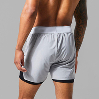 Nouveau Short de Sport d'Été Personnalisé Respirant Séchage Rapide 2-en-1 en Maille Nylon Polyester pour Homme, Taille Mi-Haute avec Cordon de Serrage