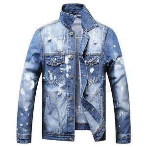 Chaqueta vaquera ligera de alta calidad para hombre, diseño personalizado, tela de lona, decoración bordada, transpirable, Reversible, unidad individual - Product Image 1