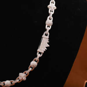 Chaîne à maillons à boule cubaine de 20 pouces avec Moissanite diamant taille ronde unisexe collier à breloques à maillons hip-hop pour les fêtes et les loisirs - Product Image 4