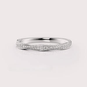 แหวนเพชรทรงกลม 9K สีเหลือง/ขาวและโรสโกลด์สำหรับผู้หญิง เพชรเพาะเลี้ยงในห้องปฏิบัติการ รับรองโดย IGI ชุบโรเดียม ประดับแบบกรงเล็บสไตล์ชาติพันธุ์ - Product Image 6