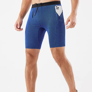 Shorts de compression légers pour hommes, matière douce et confortable, séchage rapide, poche mobile, vente en gros, shorts écologiques pour hommes - Product Image 2