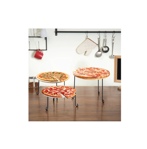 แท่นวางแสดงพิซซ่าทองเหลืองแท้ทรงกลมแบบใหม่แท่นวางแสดงพิซซ่า - Product Image 6