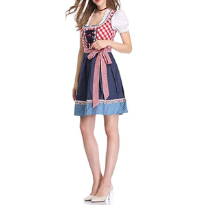 Dirndl más nuevas mujeres bávaro Oktoberfest disfraces Dirndl vestido bávaro mujeres usan Drindl Mini A-Line Drindl vestido - Product Image 4