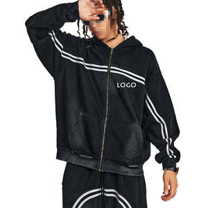 Sudadera con capucha personalizada de alta calidad serigrafiada logotipo personalizado lavado a la piedra 100% algodón ropa informal de hombre de primavera unisex de gran tamaño - Product Image 3