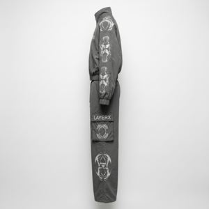 Conjunto de dos piezas para hombre: Chaqueta cortavientos de nailon con estampado de diamantes de imitación y lavado ácido, y pantalones rectos holgados estilo Y2K. - Product Image 3