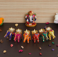 Support de bougie chauffe-plat éléphant artisanal en plastique, décoration de festival Diwali, Diya, cadeau indien, plusieurs couleurs, pour événements festifs