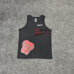 Débardeur de boxe personnalisé débardeur 100% jersey de coton respirant entraînement kickboxing débardeurs sérigraphie fabriqué au Pakistan - Product Image 1