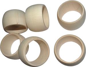 Rond de serviette en bois crème Accessoire de décoration de table élégant pour la maison, le mariage et la fête Design naturel et intemporel élégant - Product Image 1