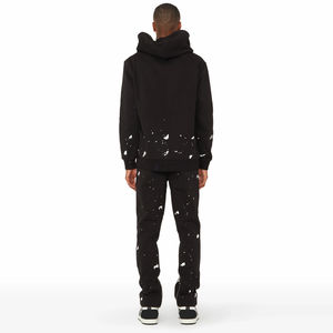 Venta al por mayor, precio barato, logotipo personalizado, Slim Fit chándales de peso pesado para hombres acampanados apilados chándal de pierna recta para niños OEM - Product Image 2