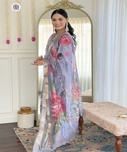 ชุดเคอร์ติปักผ้าไหมสำหรับเทศกาลเฉลิมฉลองงานฝีมือสำหรับผู้หญิงที่รักชุดแฟชั่นสไตล์ชาติพันธุ์ - Product Image 4