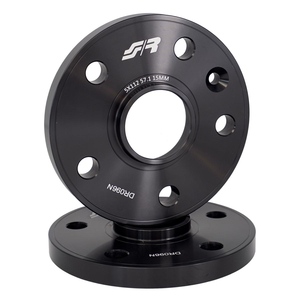 2 espaciadores de aluminio negros de 15 mm 5X112 con eje de 57.1 - Product Image 1