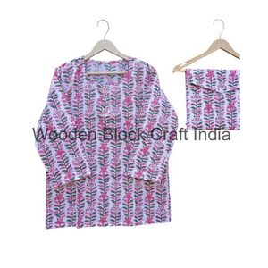 Conjunto de Pijama de Algodón para Mujer de la Mejor Calidad, Camisón Ligero Hecho a Mano con Estampado Floral, Ropa de Dormir Suave para Verano y Otoño, Elegante - Product Image 2