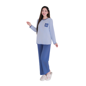 Ropa informal minimalista, conjunto posparto de maternidad de manga larga, algodón B731, buena absorción, diseño personalizado, ropa posparto - Product Image 1
