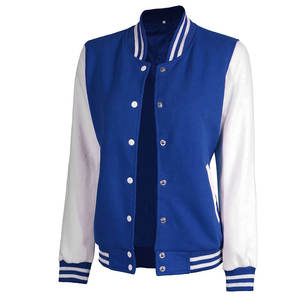 Nuevo diseño a prueba de viento para mujer Varsity Bomber chaqueta precio razonable señoras Varsity chaqueta PU cuero cuello pico cuello uso al aire libre - Product Image 1