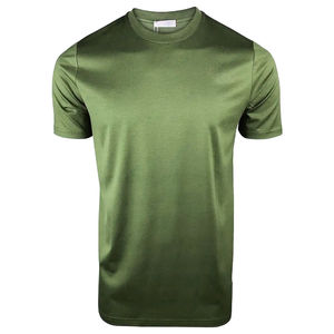 Camiseta de algodón mercerizado reflectante con cuello redondo y manga corta para hombre de alta calidad con personalización de fábrica - Product Image 1