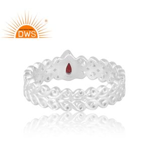 Anillo de piedras preciosas de granate Natural de Venta caliente, joyería personalizada para mujer, regalo para ella - Product Image 2