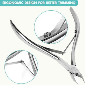 Juego de pinzas para cutículas de uñas de alta calidad, cuchillas duraderas afiladas, acero inoxidable alemán, suministros para uñas, juego de pinzas - Product Image 6