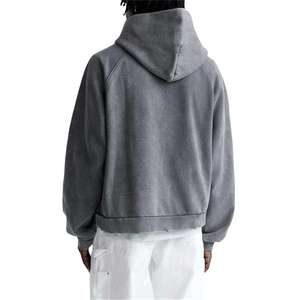 Sweat-shirts pour hommes personnalisés, extra larges, avec strass, effet délavé à l'acide, en molleton français de haute qualité, style streetwear, coupe super carrée, effet délavé à l'acide - Product Image 3