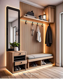 แผ่นผนังภายในทำจากไม้เนื้อแข็งกันน้ำกันเสียงแผ่นผนังตกแต่งที่ทันสมัยเรียบง่าย - Product Image 3