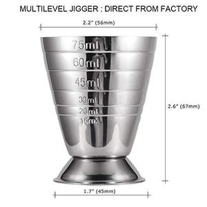 Divris Jigger doseur multi-niveaux en acier inoxydable, capacité 75 ml - Product Image 4