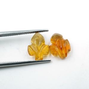 Paire de pierres précieuses en citrine naturelle sculptées en vrac - Product Image 3