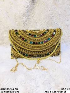 Designer Superbe Sac à Main Ethnique Brodé Fait à la Main Pierre Clouté Soirée Mariage Sac - Product Image 3