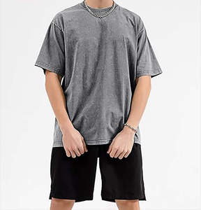 T-shirt décontracté streetwear premium en coton 100% 180 GSM de haute qualité, délavé à l'acide, coupe ample, pour hommes, vente en gros, stock prêt à l'emploi - Product Image 4