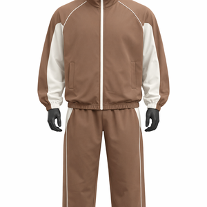 Men’s Windbreaker Tracksuit Set Lightweight <b>Zip</b> <b>Up</b> <b>Jacket</b> & Pants Color Block Windproof Sportswear Custom Logo OEM Wholesale - Product Image 1