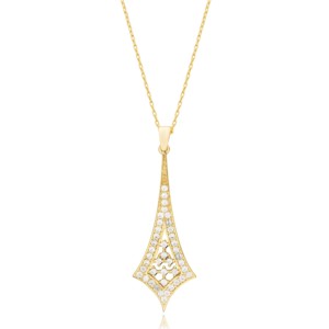 Nuevo Diseño Moderno, Collar con Colgante de Plata de Ley 925 con Piedras de Circonia Cúbica, Hecho a Mano en Turquía, para Mujer, Ideal para Compromiso, Boda o Fiesta - Product Image 4