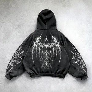 Breathable Winter Vintage Punk Solid Color Printed Men Casual <b>Hoodie</b> American <b>Gothic</b> Fashion Couple Casual <b>Hoodie</b> Sweatshirt - Product Image 3