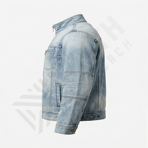 Veste en jean pour homme de couleur personnalisée la plus confortable Prix de qualité abordable Veste en jean pour homme Manteau tendance - Product Image 3
