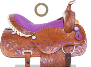 Selle en cuir véritable légère de qualité supérieure fabriquée à la main équipement de performance pour Western Barrel Racing Horse Show Riding Elite Rodeo - Product Image 5