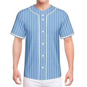 Maillot de baseball professionnel pour jeunes, sublimation OEM, design rayé en polyester et élasthanne, maillot à boutons - Product Image 1