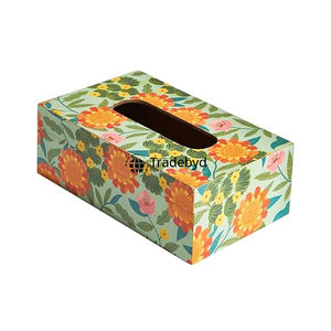 Porte-mouchoirs décoratif de luxe écologique en bois émaillé imprimé artistique Tradebyd pour l'espace de vie - Product Image 1