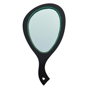 Espejo de Mano de Madera, Forma Ovalada, Elegante y Duradero, Diseño de Mango Cómodo, Espejo de Tocador para Uso Diario, Maquillaje y Viajes - Product Image 1