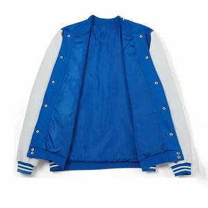 Vestes universitaires en toile enduite OEM, broderie personnalisée, patchs en chenille, veste de baseball surdimensionnée pour hommes - Product Image 3