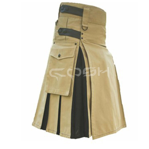 Nouveau kilt tactique utilitaire en coton Highland pour hommes, polyvalent, beige, noir, hybride, fournisseur de marque privée - Product Image 1